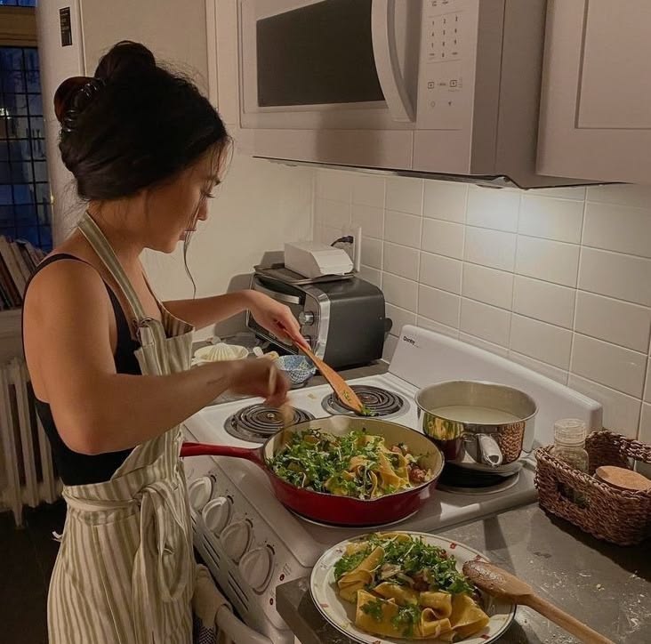 Organized kitchen workspace illustrating structured meal planning